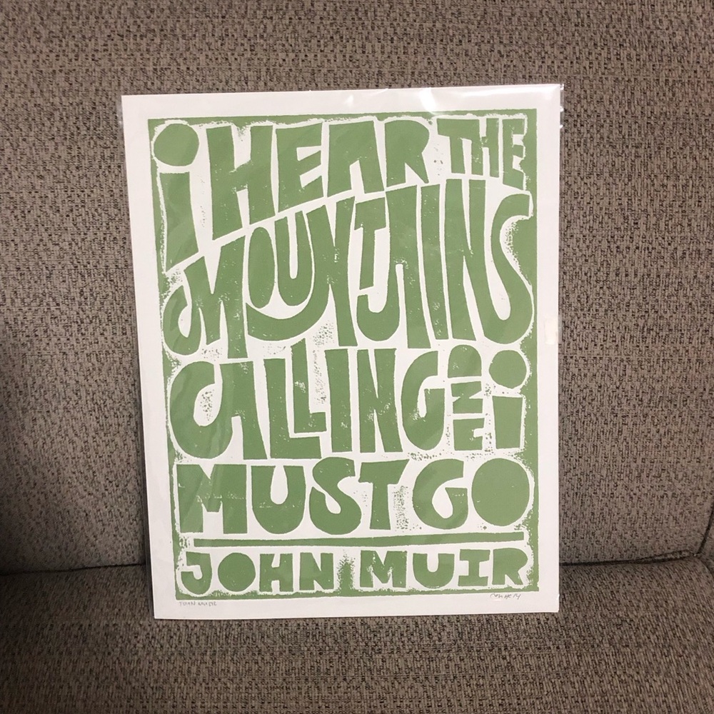 11x14 in John Muir quote print